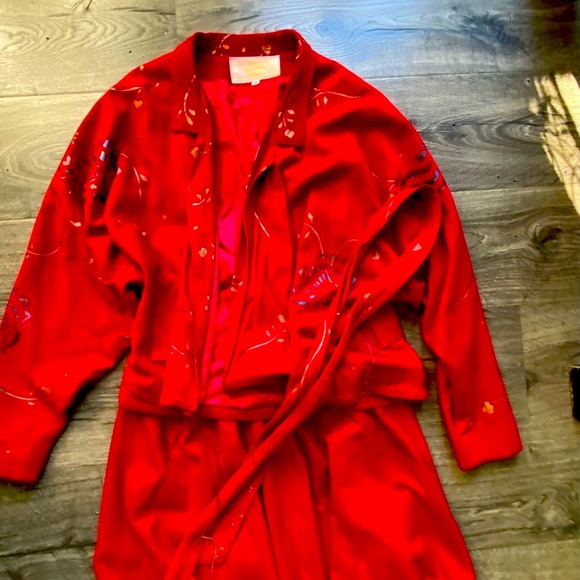 Vintage Cowgirl southwest suede Vintage Red Santa Fe Skirt & wrapjacket - Picture 7 of 15